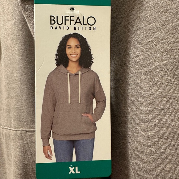 XL Buffalo David Bitton Purple / Gray Hoodie Sweatshirt - Picture 3 of 13